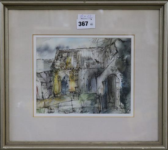 Tom Gamble (1924-) Papworth Church, Cambridgeshire 18 x 22cm